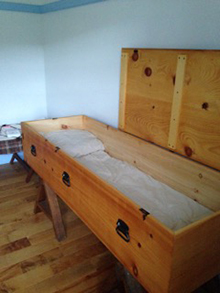 coffin fully open